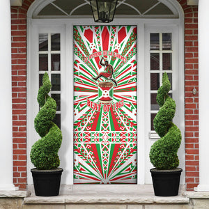 Burundi Pride Beat Of 1962 Independence Day Door Cover Traditional Karyenda Drummer Art With Flag Sunburst Design