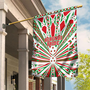 Burundi Pride Beat Of 1962 Independence Day Garden Flag Traditional Karyenda Drummer Art With Flag Sunburst Design