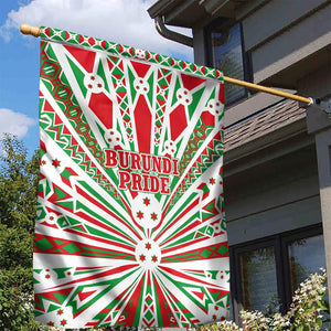 Burundi Pride Beat Of 1962 Independence Day Garden Flag Traditional Karyenda Drummer Art With Flag Sunburst Design