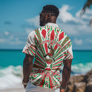 Burundi Pride Beat Of 1962 Independence Day Hawaiian Shirt Traditional Karyenda Drummer Art With Flag Sunburst Design