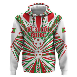 Burundi Pride Beat Of 1962 Independence Day Hoodie Traditional Karyenda Drummer Art With Flag Sunburst Design