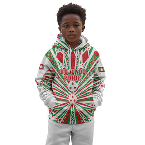 Burundi Pride Beat Of 1962 Independence Day Kid Hoodie Traditional Karyenda Drummer Art With Flag Sunburst Design