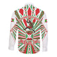 Burundi Pride Beat Of 1962 Independence Day Long Sleeve Button Shirt Traditional Karyenda Drummer Art With Flag Sunburst Design