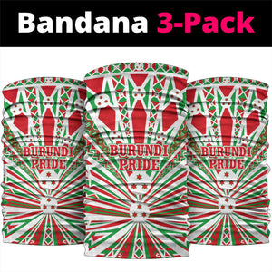 Burundi Pride Beat Of 1962 Independence Day Neck Gaiter Traditional Karyenda Drummer Art With Flag Sunburst Design