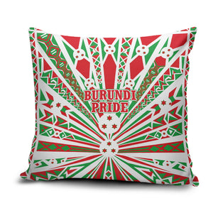Burundi Pride Beat Of 1962 Independence Day Pillow Cover Traditional Karyenda Drummer Art With Flag Sunburst Design
