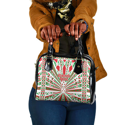 Burundi Pride Beat Of 1962 Independence Day Shoulder Handbag Traditional Karyenda Drummer Art With Flag Sunburst Design