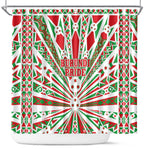 Burundi Pride Beat Of 1962 Independence Day Shower Curtain Traditional Karyenda Drummer Art With Flag Sunburst Design
