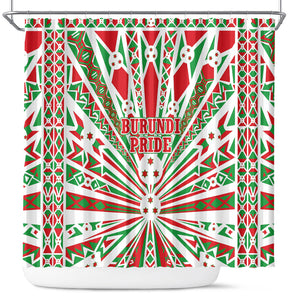 Burundi Pride Beat Of 1962 Independence Day Shower Curtain Traditional Karyenda Drummer Art With Flag Sunburst Design