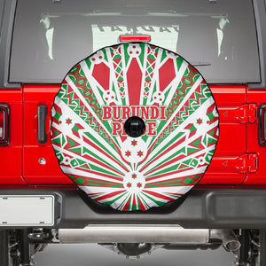 Burundi Pride Beat Of 1962 Independence Day Spare Tire Cover Traditional Karyenda Drummer Art With Flag Sunburst Design