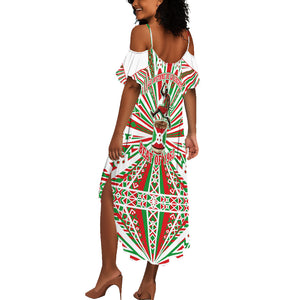 Burundi Pride Beat Of 1962 Independence Day Summer Maxi Dress Traditional Karyenda Drummer Art With Flag Sunburst Design