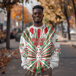Burundi Pride Beat Of 1962 Independence Day Sweatshirt Traditional Karyenda Drummer Art With Flag Sunburst Design