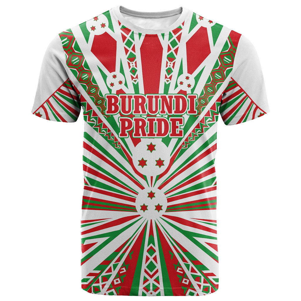 Burundi Pride Beat Of 1962 Independence Day T shirt Traditional Karyenda Drummer Art With Flag Sunburst Design