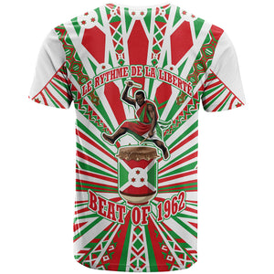Burundi Pride Beat Of 1962 Independence Day T shirt Traditional Karyenda Drummer Art With Flag Sunburst Design