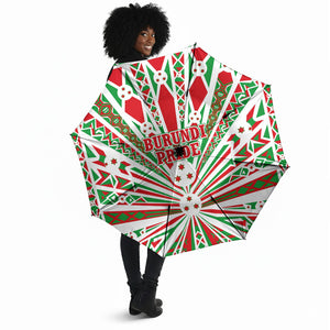 Burundi Pride Beat Of 1962 Independence Day Umbrella Traditional Karyenda Drummer Art With Flag Sunburst Design