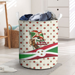 Burundi 1st July Independence Day Laundry Basket Patriotic Flag Portrait Art - Geometric Star Pattern