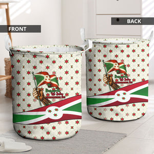 Burundi 1st July Independence Day Laundry Basket Patriotic Flag Portrait Art - Geometric Star Pattern