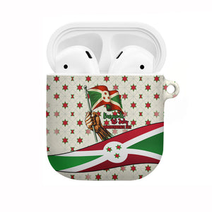 Burundi 1st July Independence Day AirPods Case Patriotic Flag Portrait Art - Geometric Star Pattern