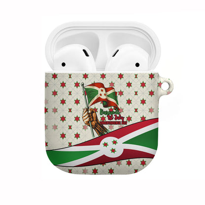 Burundi 1st July Independence Day AirPods Case Patriotic Flag Portrait Art - Geometric Star Pattern
