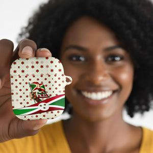Burundi 1st July Independence Day AirPods Case Patriotic Flag Portrait Art - Geometric Star Pattern