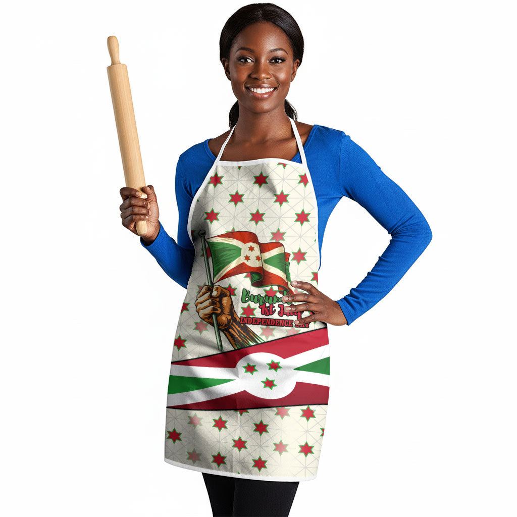 Burundi 1st July Independence Day Apron Patriotic Flag Portrait Art - Geometric Star Pattern