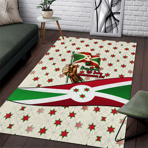 Burundi 1st July Independence Day Area Rug Patriotic Flag Portrait Art - Geometric Star Pattern
