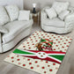 Burundi 1st July Independence Day Area Rug Patriotic Flag Portrait Art - Geometric Star Pattern
