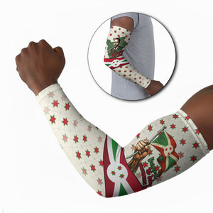 Burundi 1st July Independence Day Arm Sleeves Patriotic Flag Portrait Art - Geometric Star Pattern