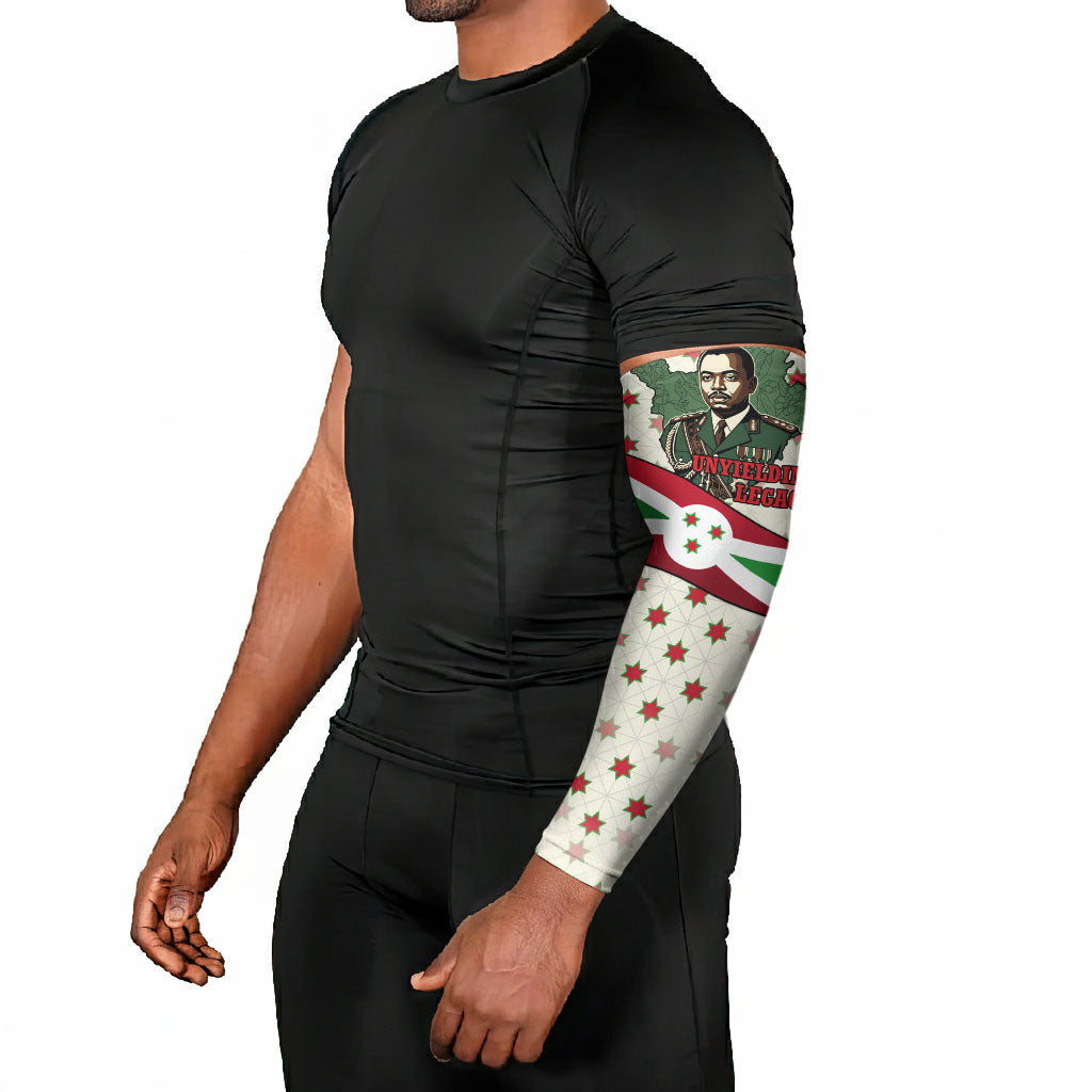 Burundi 1st July Independence Day Arm Sleeves Patriotic Flag Portrait Art - Geometric Star Pattern