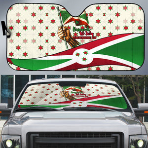 Burundi 1st July Independence Day Auto Sun Shade Patriotic Flag Portrait Art - Geometric Star Pattern