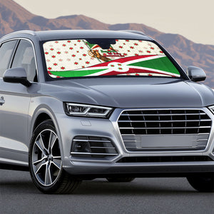 Burundi 1st July Independence Day Auto Sun Shade Patriotic Flag Portrait Art - Geometric Star Pattern