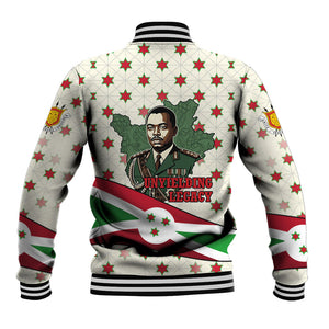 Burundi 1st July Independence Day Baseball Jacket Patriotic Flag Portrait Art - Geometric Star Pattern