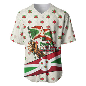 Burundi 1st July Independence Day Baseball Jersey Patriotic Flag Portrait Art - Geometric Star Pattern