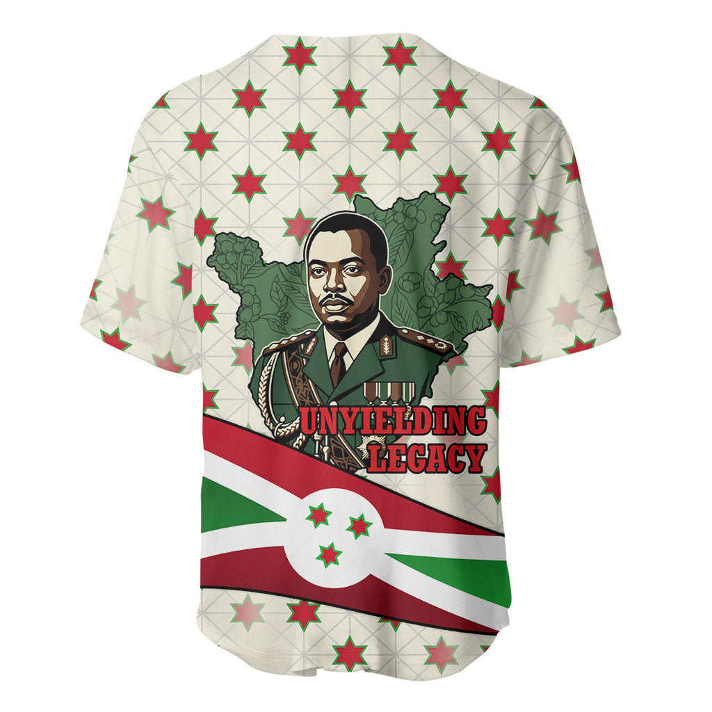 Burundi 1st July Independence Day Baseball Jersey Patriotic Flag Portrait Art - Geometric Star Pattern