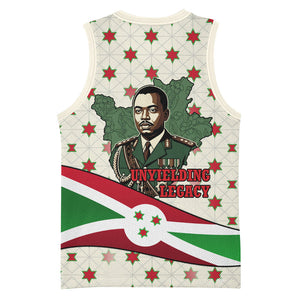 Burundi 1st July Independence Day Basketball Jersey Patriotic Flag Portrait Art - Geometric Star Pattern
