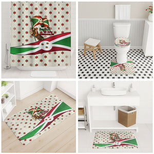 Burundi 1st July Independence Day Bathroom Set Patriotic Flag Portrait Art - Geometric Star Pattern