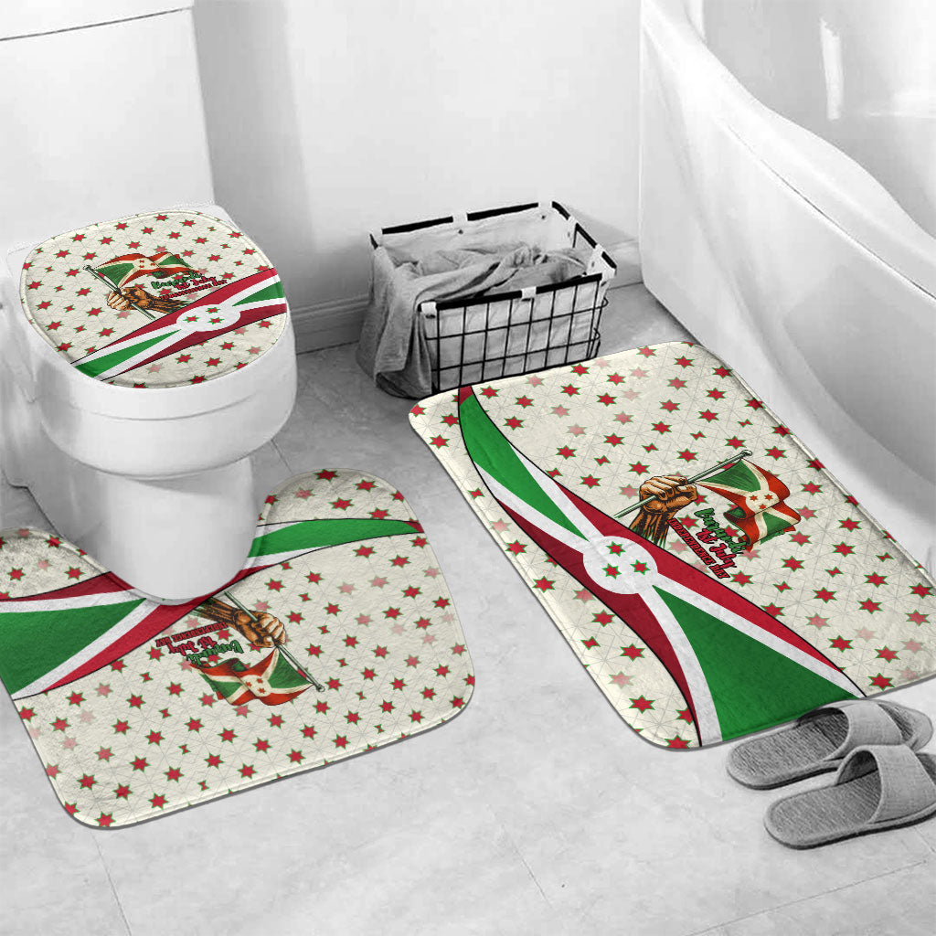 Burundi 1st July Independence Day Bathroom Set Patriotic Flag Portrait Art - Geometric Star Pattern