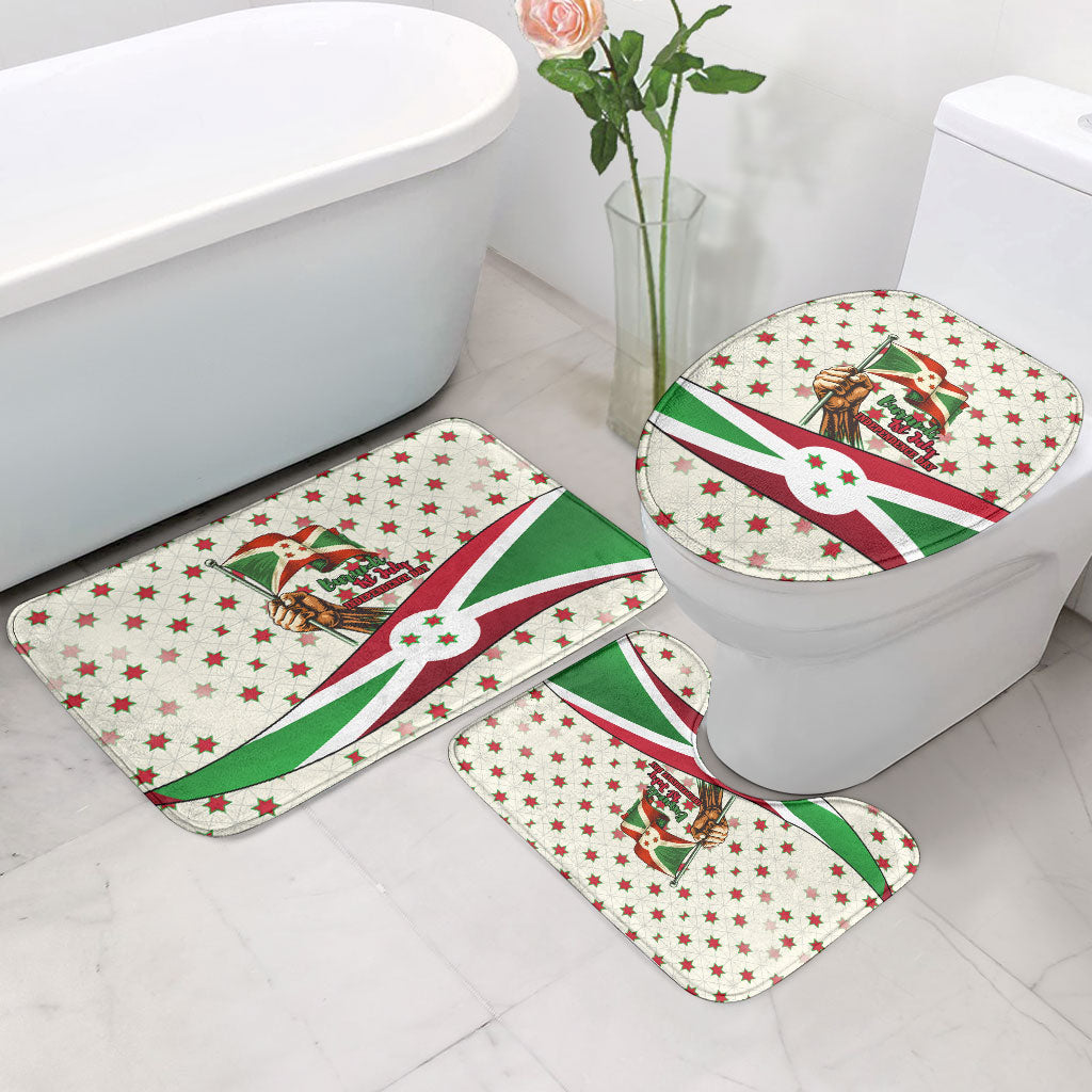 Burundi 1st July Independence Day Bathroom Set Patriotic Flag Portrait Art - Geometric Star Pattern