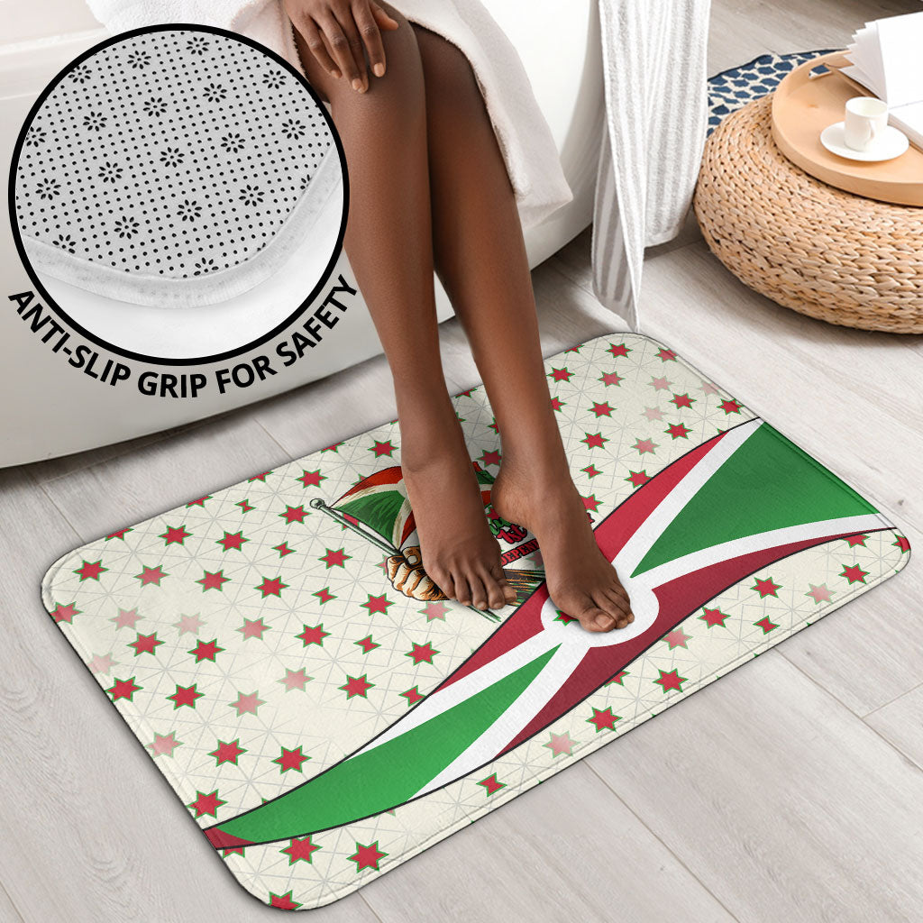 Burundi 1st July Independence Day Bathroom Set Patriotic Flag Portrait Art - Geometric Star Pattern