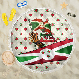 Burundi 1st July Independence Day Beach Blanket Patriotic Flag Portrait Art - Geometric Star Pattern