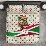 Burundi 1st July Independence Day Bedding Set Patriotic Flag Portrait Art - Geometric Star Pattern