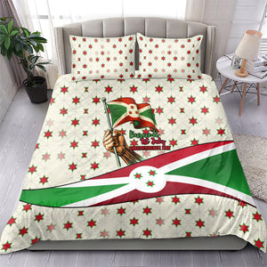 Burundi 1st July Independence Day Bedding Set Patriotic Flag Portrait Art - Geometric Star Pattern