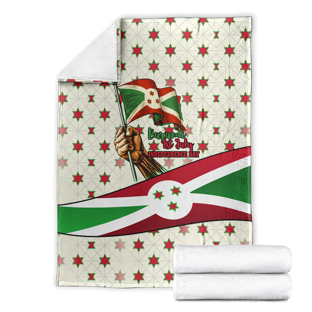 Burundi 1st July Independence Day Blanket Patriotic Flag Portrait Art - Geometric Star Pattern