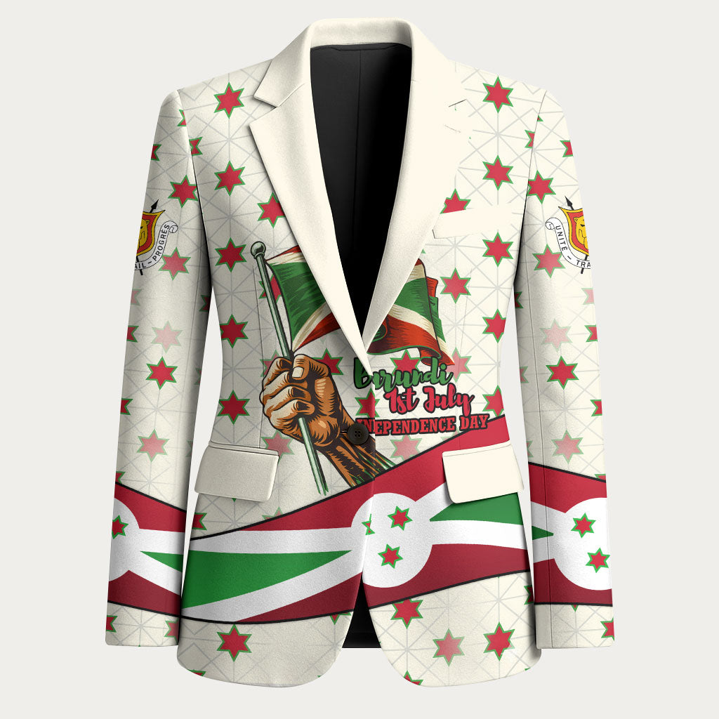 Burundi 1st July Independence Day Blazer Patriotic Flag Portrait Art - Geometric Star Pattern