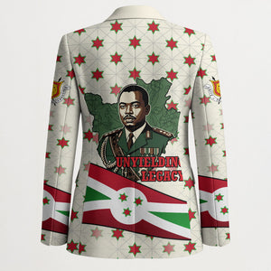 Burundi 1st July Independence Day Blazer Patriotic Flag Portrait Art - Geometric Star Pattern