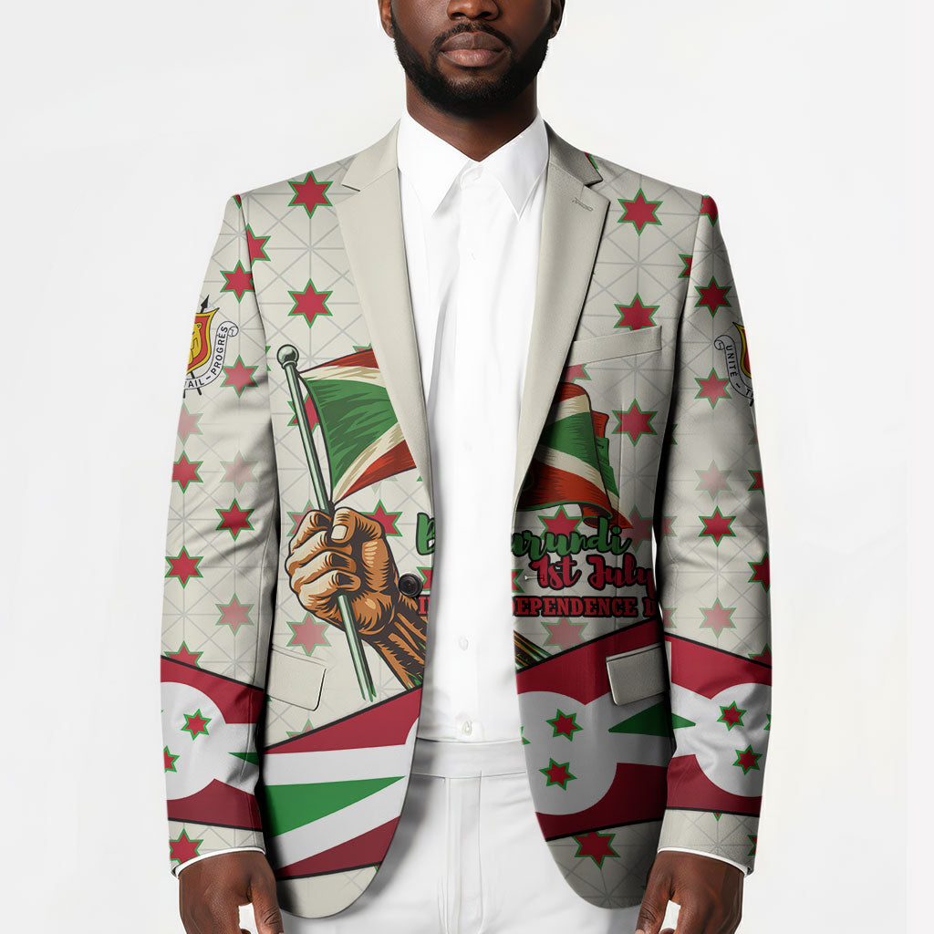 Burundi 1st July Independence Day Blazer Patriotic Flag Portrait Art - Geometric Star Pattern