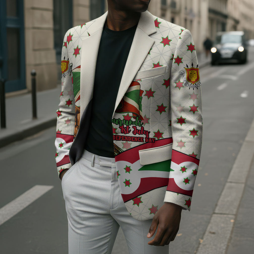 Burundi 1st July Independence Day Blazer Patriotic Flag Portrait Art - Geometric Star Pattern