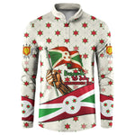 Burundi 1st July Independence Day Button Sweatshirt Patriotic Flag Portrait Art - Geometric Star Pattern
