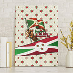 Burundi 1st July Independence Day Canvas Wall Art Patriotic Flag Portrait Art - Geometric Star Pattern