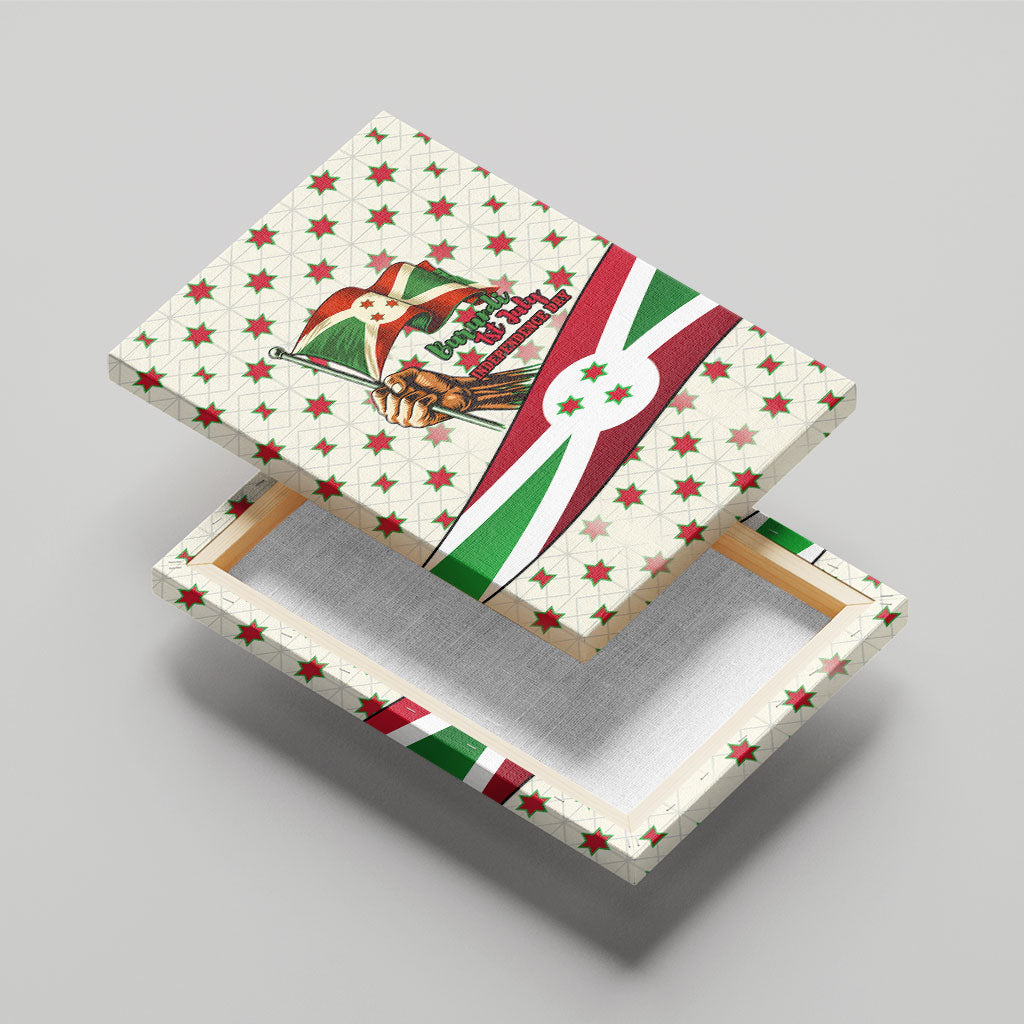 Burundi 1st July Independence Day Canvas Wall Art Patriotic Flag Portrait Art - Geometric Star Pattern