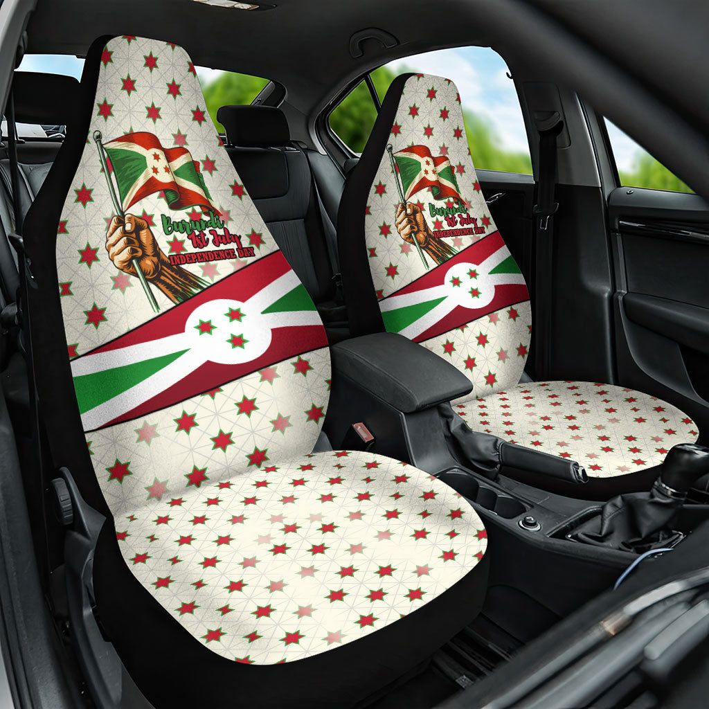 Burundi 1st July Independence Day Car Seat Cover Patriotic Flag Portrait Art - Geometric Star Pattern
